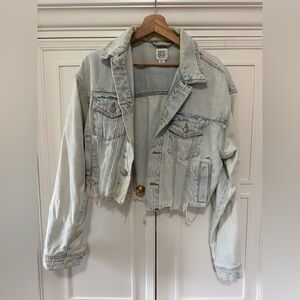 Urban Outfitters BDG Cropped Distressed Acid Wash Denim Jacket